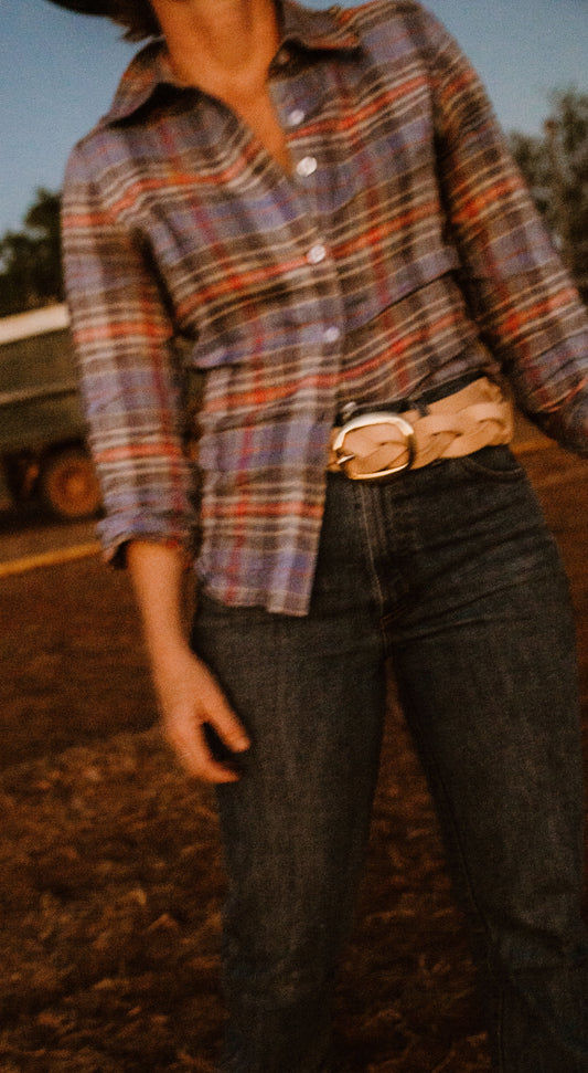 PLAITED LEATHER BELT