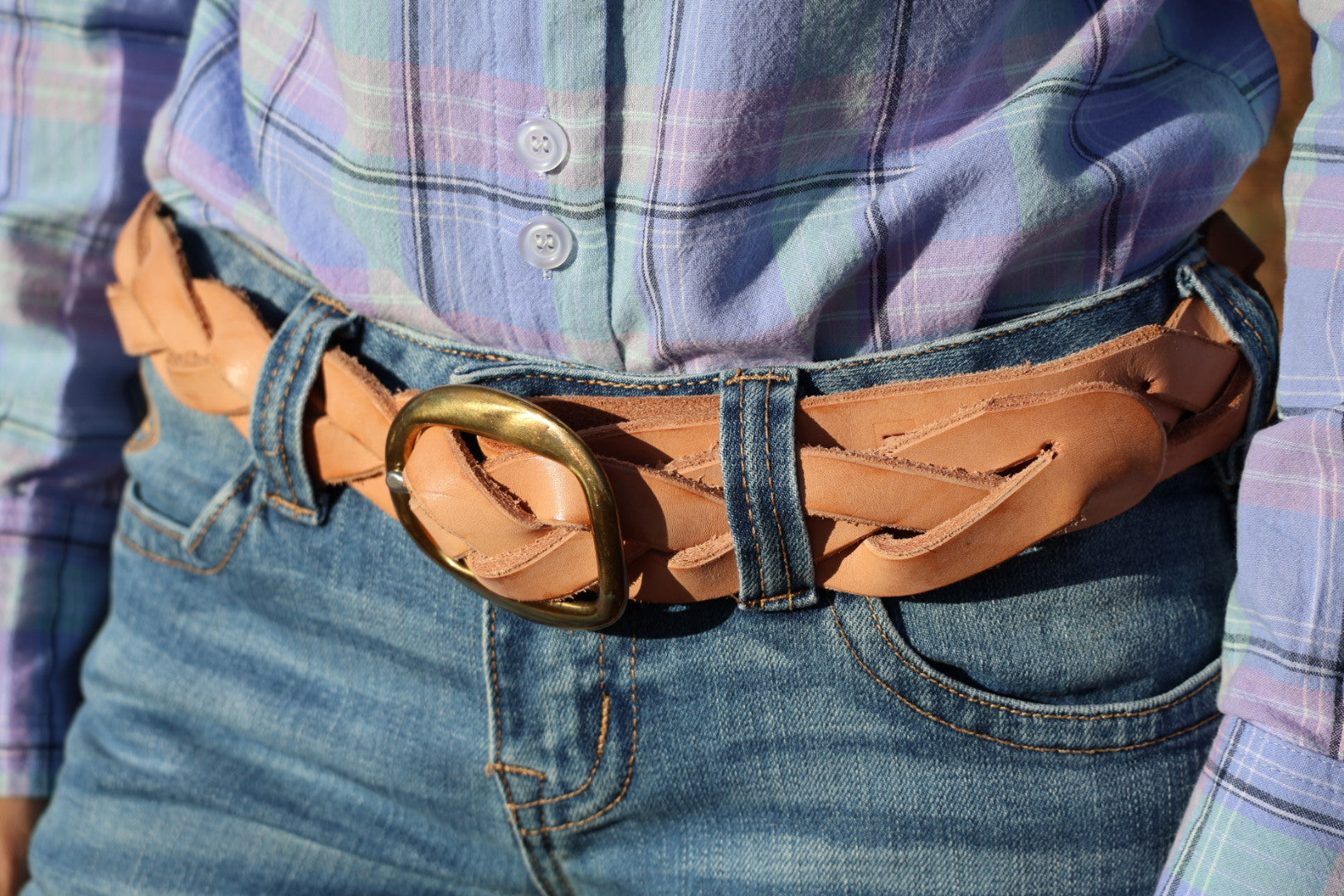 PLAITED LEATHER BELT