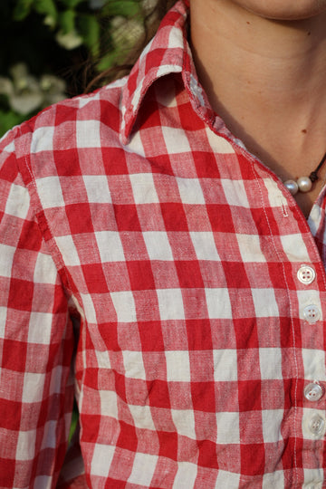 Victoria Ladies Long Sleeve Shirt - Red Check