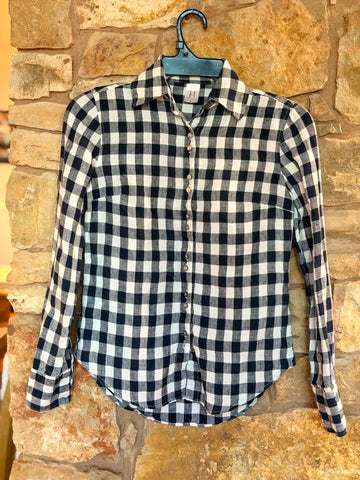 Victoria Ladies Long Sleeve Shirt - Navy Check