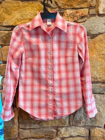 Victoria Ladies Long Sleeve Shirt - Pink Check