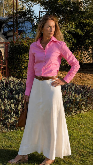 Victoria Ladies Long Sleeve Shirt - Pink
