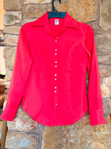 Victoria Ladies Long Sleeve Shirt - Red
