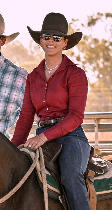Victoria Ladies Long Sleeve Shirt - Maroon